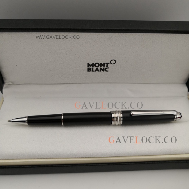 Replica Mont Blanc Pen - Meisterstuck Black & Silver Rollerball Pen